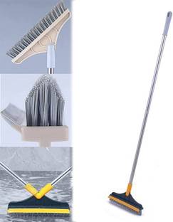 ASHGUJ Bathroom Cleaning Brush with Wiper 2 in 1 Tiles Cleaning Brush M01 Wet and Dry Duster