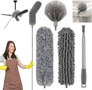ATERO Ceiling Cleaning Fan Duster Extendable Long rod & Bendable Duster for High Wet and Dry Duster Set