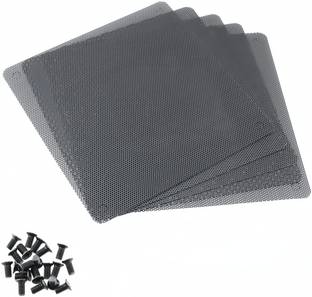 HASTHIP 5pcs 12cm PC Fan Dust Filter Black Computer Mesh Dustproof Case Cover Cooler NA Duster Set