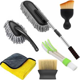 OFFERZONE Car Cleaning Brush Mop Adjustable Car Duster Wet and Dry Duster