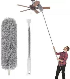 QinPin Home Cleaning Feather Duster Extendible Handle Dual Sided Brush Wet and Dry Duster