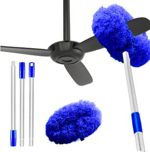 MAXOSHINE Cleaning High Ceiling Feather Microfiber Fan Duster ExtensionPole Wet and Dry Duster