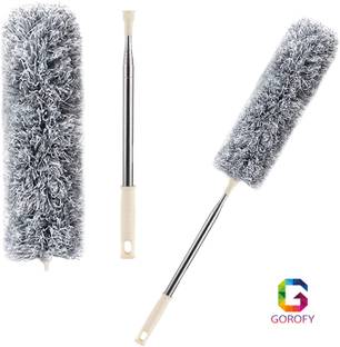 Gorofy Microfiber Duster for Cleaning with Extension Pole(Stainless Steel), Extra Long Wet and Dry Duster Set