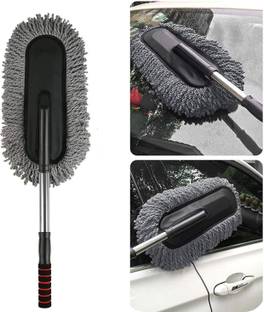 aksmit Extendable Handle Microfibre Brush, Scratch-Free Interior Exterior Cleaning Tool Wet and Dry Duster