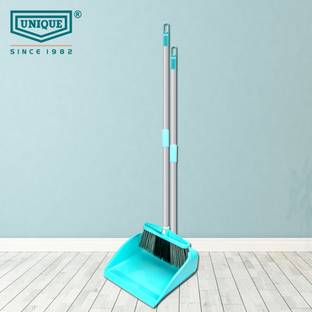 UNIQUE broom with|long with handle Wide/Deep mouth for commercial use Plastic Up Right Dustpan