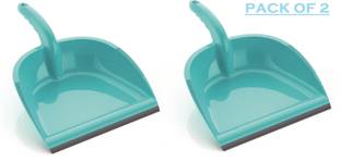 ELINOR PLASTIC DUSTPAN OF 2 PC COMBO SET IN GREEN COLOR UNBREAKABLE MATERIAL DUSTPAN Plastic Dustpan