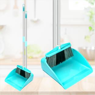 UNIQUE broom with|long with handle Wide/Deep mouth for commercial use Plastic Up Right Dustpan