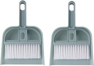 IndusBay 2 Pieces Mini Home Desktop Desk Cleaning Trash Shovel Brush Dustpan Set Plastic Dustpan