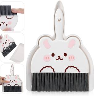 HASTHIP Portable Mini Dustpan and Brush Set Lightweight Small Broom for Desktop Cleaning Plastic Step On It Dustpan