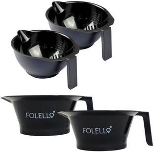 FOLELLO Pack of 4 - 100 ML Black Hairdye Mixing Bowl