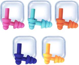 Kalpdev Soft Silicone Noise Reduction Ear Plugs for Sleeping, Meditation, Swimming (5 Pairs) Ear Plug