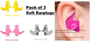 james 3 Pairs Waterproof Reusable Silicone Swimming, Bathing for Adult & Kids Ear Plug