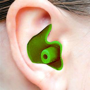 Silicon Earplugs for Swimming for Adult and children Swimmers, Diving (1 Pair) (Green) Reusable Ear Plug