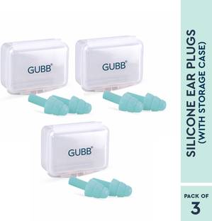 GUBB Silicone Ear Plugs For Noise Reduction For Studying, Sleeping & Meditation Pack of 3 Ear Plug