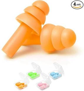 james 4 Pairs Multi Colour Soft Silicone Ear Plugs for Sleeping Noise Cancelling Ear Plug