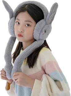 RICHMEN Grey Moving Ears Air Pump Earmuff for Girls/Women Winter Cute Furr Design Ear Muff