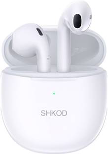 SHKOD AirLits True Wireless Earbuds with 25H Playtime, Bluetooth 5.3 (Ceramic White) Wired