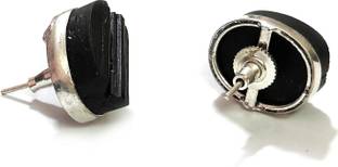 AIR9999 Big Natural Black Tourmaline Crystal Earings For Girls And Women Crystal Stud Earring