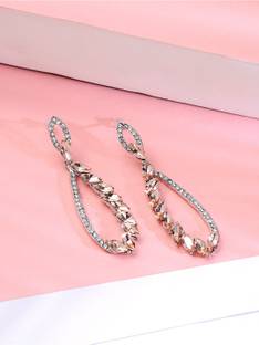 YELLOW CHIMES Elegant Latest Design Silver Plated Crystal Dangle Earrings for Women and Girls Crystal Alloy Drops & Danglers