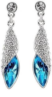 OVIYA Attractive Blue Crystals Danglers Crystal Alloy Drops & Danglers