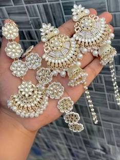 sonaleshvar New Stylish Set+Maangtika For Women And Girls Alloy Stud Earring