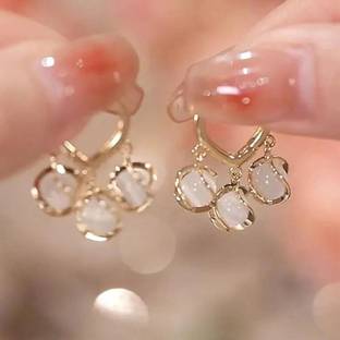 Lady Raiment Party Wear Trending Korean Metal Hoop Earrings Crystal Metal Hoop Earring