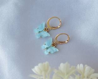 Sonisirani Cute trendy butterflyy charm korean earrings for women and girls Alloy Hoop Earring