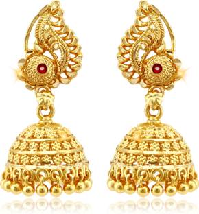 VIGHNAHARTA Traditional 1 Gm Gold Plated Jhumka for Women and Girls Alloy Jhumki Earring