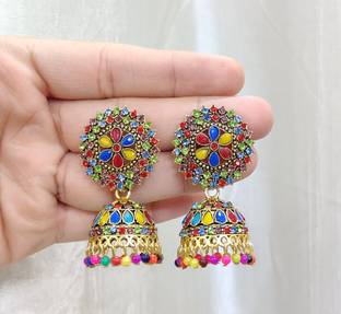 TANLOOMS Stylish & Party Wear Jhumkas Latest Collection Ani earrings for Girls and Women. (Multicolor) Alloy Jhumki Earring
