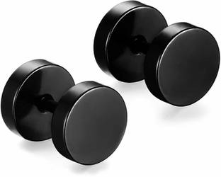 M MOD CON Round Barbell Dumbells Piercing Combo Metal Stud Earring