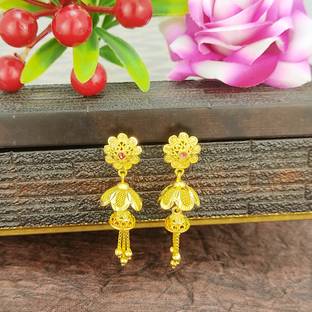 Jecy JEWELS One Gram Gold Plated Earrings Jhumki Micro Plated Brass Earring Set, Jhumki Earring