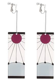 Tiny Tim Demon Slayer Kimetsu No Yaiba Statement Acrylic Drop Earrings Ideal Gift For Fan Metal Clip-on Earring