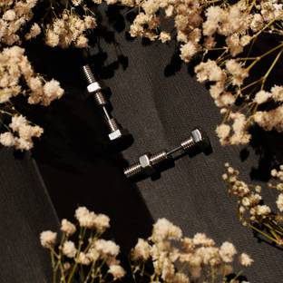 Salty Alpha Screw Earrings for Men & Boys | Ear Tops | Ear Piece | Aesthetic Jewellery Stainless Steel Stud Earring