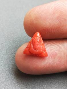 Aanya Jewels Moonga Stone Genesha God For wear in pendant Lucky For men women Coral Stone Ear Thread