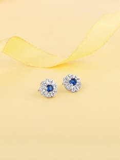 GIVA 925 Silver Royal Blue Studs|dangler to girls|Lifetime Plating|6 Month Warranty Zircon Sterling Silver Stud Earring