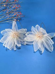 YELLOW CHIMES Earrings For Women White Floral Drop chic Earrings For Women and Girls Alloy Drops & Danglers
