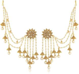 Sukkhi Bahubali Flower Designer Gold Plated Long Chain for Women Pearl Alloy Jhumki Earring
