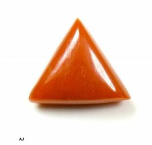 Aanya Jewels Red Italian Coral Natural Gemstone Trillion Cab Lab Certified 10.25 Ratti Loose Gemstone Rashi Ratan Coral Stone Ear Thread