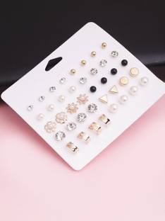 Chocozone Combo of 20 Earring pairs earrings for women earrings for girls Metal Stud Earring