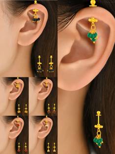 arch fashion Traditional Premium Collection Of Temple Jewellery Bugadi Earring Collection Brass Ear Thread