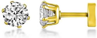 Earchic FK-Silver Nug Gold Bali Studs Metal Stud Earring