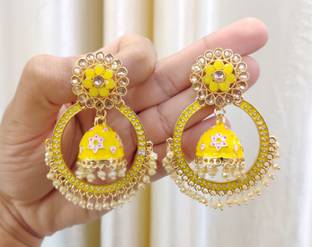 MONKDECOR Beautiful Design Earring For Girls & Women (Meenabali) Alloy Jhumki Earring