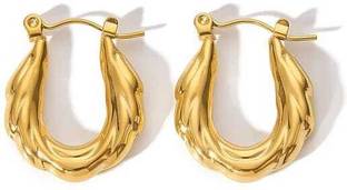KRYSTALZ Exquisite Gold Plated Hoop Earrings Stainless Steel for Women Stainless Steel Hoop Earring