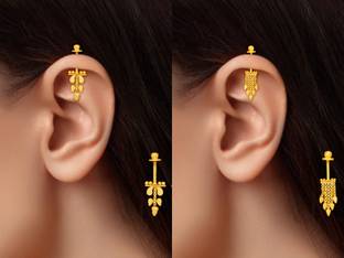 arch fashion Traditional Gold and Micron Plated Bugadi Earrings Combo Pack Of 2 Pairs Brass Drops & Danglers