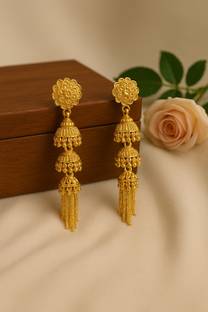 Shri Radha Bentax Stylish Gold Plated Earrings for Women & Girls | Party & Daily Wear Alloy Jhumki Earring, Chandbali Earring, Drops & Danglers