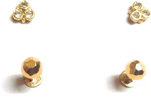 SSFJ One Gram Gold side Ear combo Copper Stud Earring