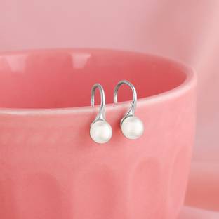 GIVA 925 Silver Pearl Stud Earrings| Gift for Women|Lifetime Plating|6 Month Warranty Pearl Sterling Silver Clip-on Earring