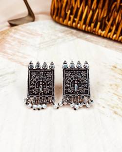 Trilohna Peacock Stud Earrings for Women & Girls | Brass Gold Plated Traditional Jewelry Brass Stud Earring