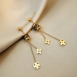 MYKI Graceful Taditional Flower Dangle Earrings For Women & Girls Stainless Steel Drops & Danglers