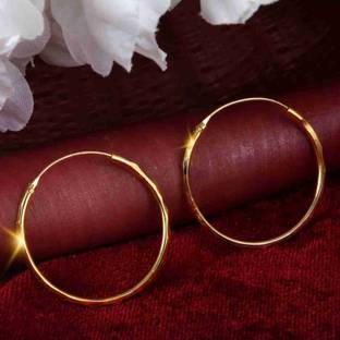 Crazy Queens Crazy Queens Gold-plated Medium Size Brass Hoop Earring